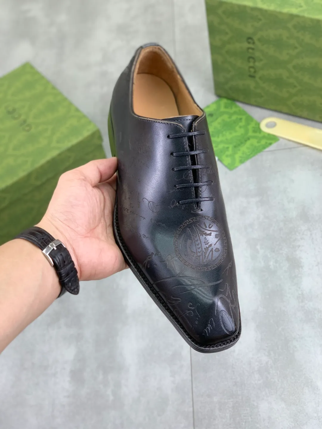 Men's Men's Shoes 💰P580 [New Style] 💰💎💎💎 [Gucci] GUCCI high-end men's formal business leather shoes, original order 1:1! Original imported high-end calfskin, original metal buckle, imported first-layer pigskin lining for feet, original high-end outsole, men's shoe size: 38-44